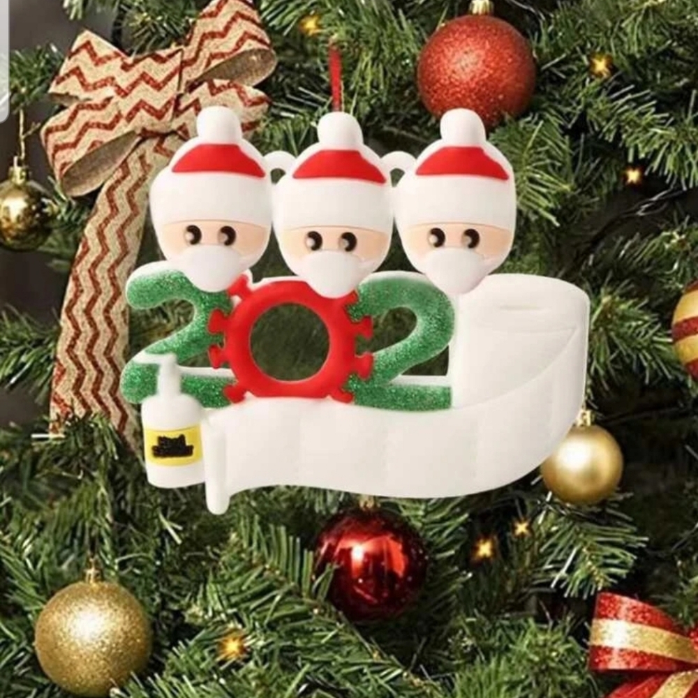 Covid ornament 3 people